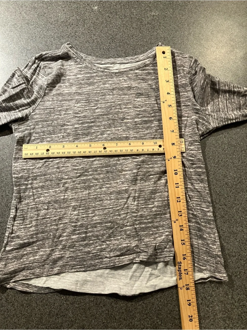Old Navy Heathered Gray Long-Sleeve Layered-Look Top